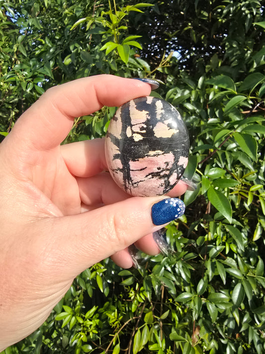 Rhodonite Palm Stone C