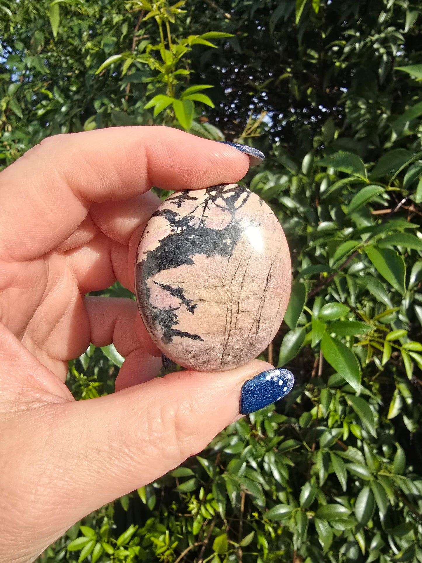 Rhodonite Palm Stone C