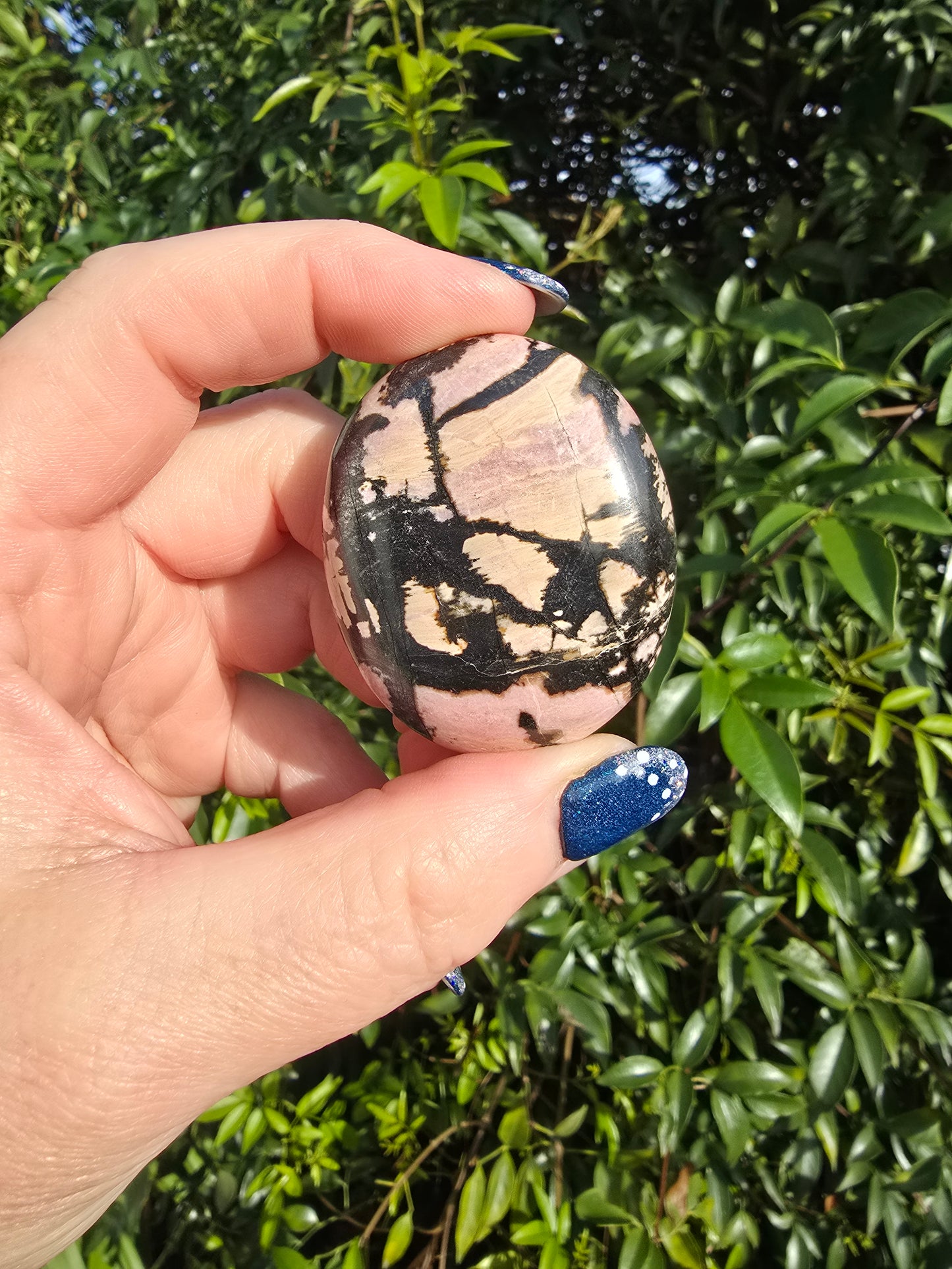 Rhodonite Palm Stone D