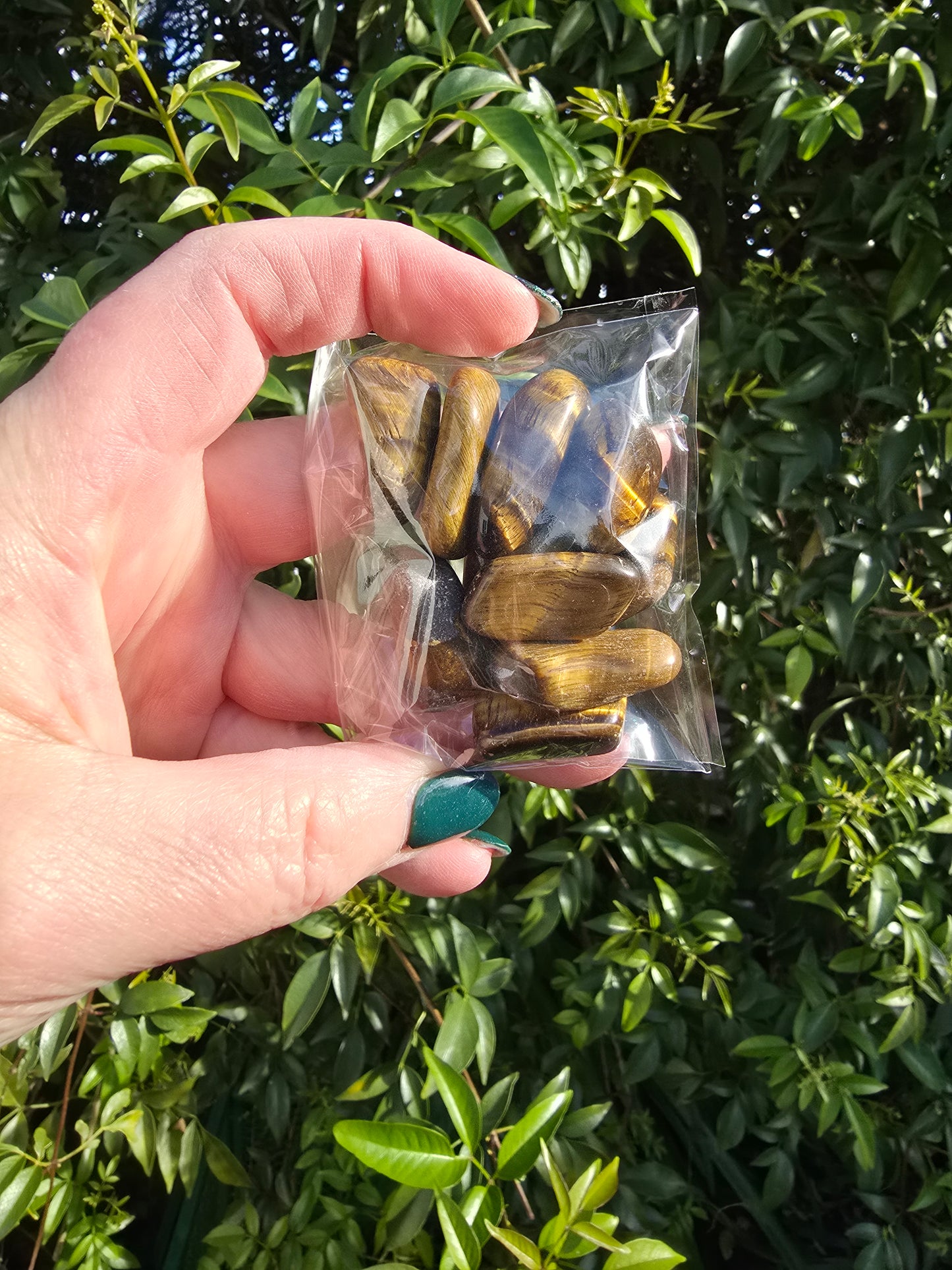 Tigers Eye Tumbled Stones 10 Pack Valued at $30