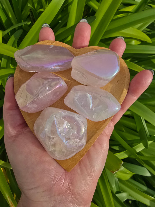 Rose Aura Tumbled Stone Large