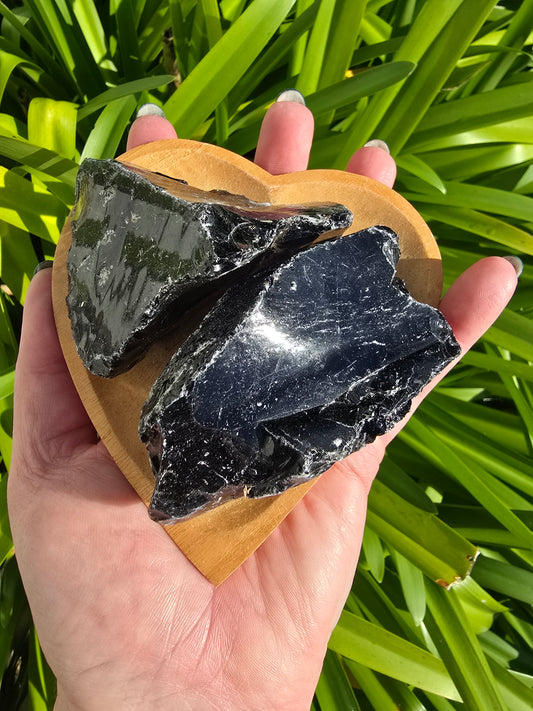 Black Obsidian Rough Piece Medium