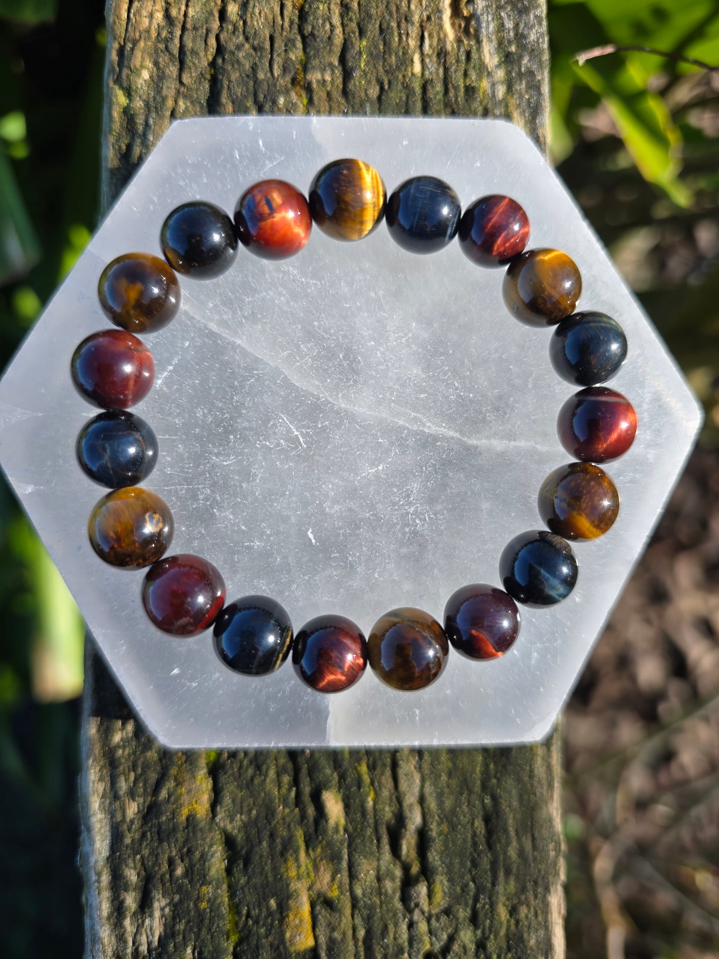 Tigers Eye Mixed | Large Round Bead Bracelet