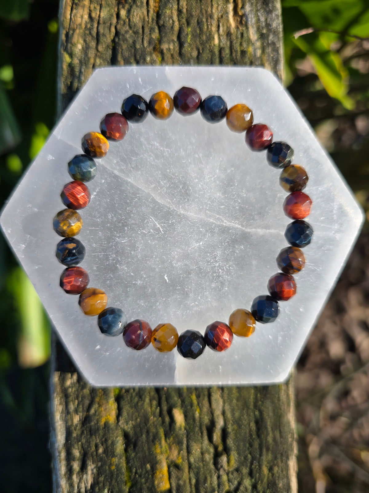 Tigers Eye Mixed | Faceted Bead Bracelet 8mm
