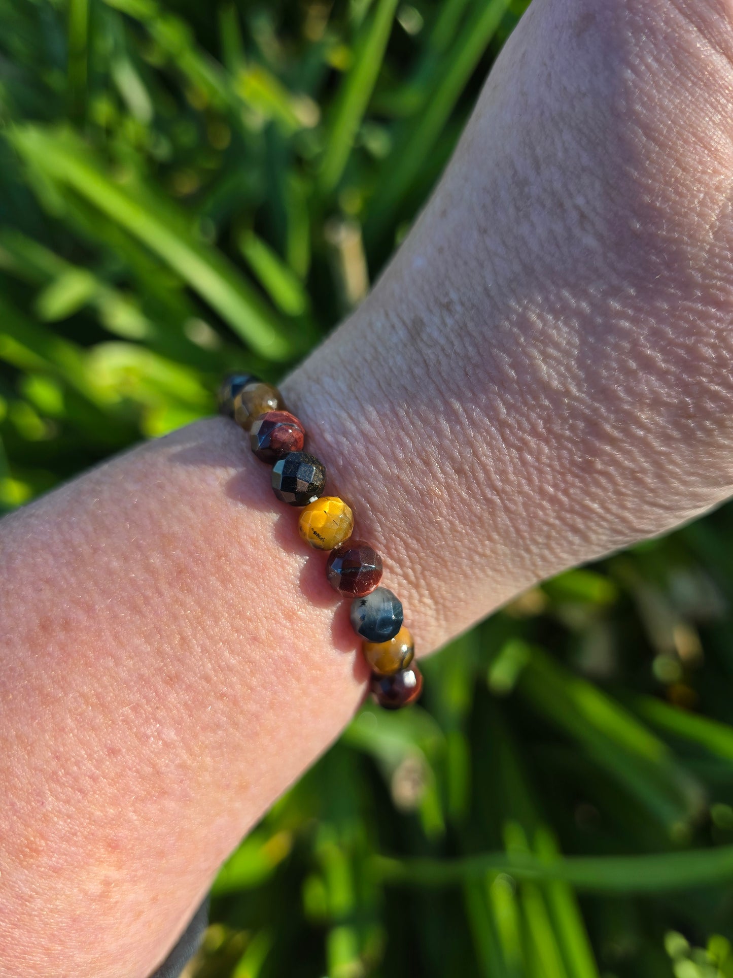 Tigers Eye Mixed | Faceted Bead Bracelet 8mm