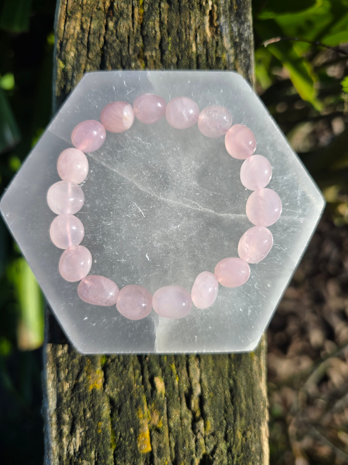 Rose Quartz | Nugget Bead Bracelet 10 mm