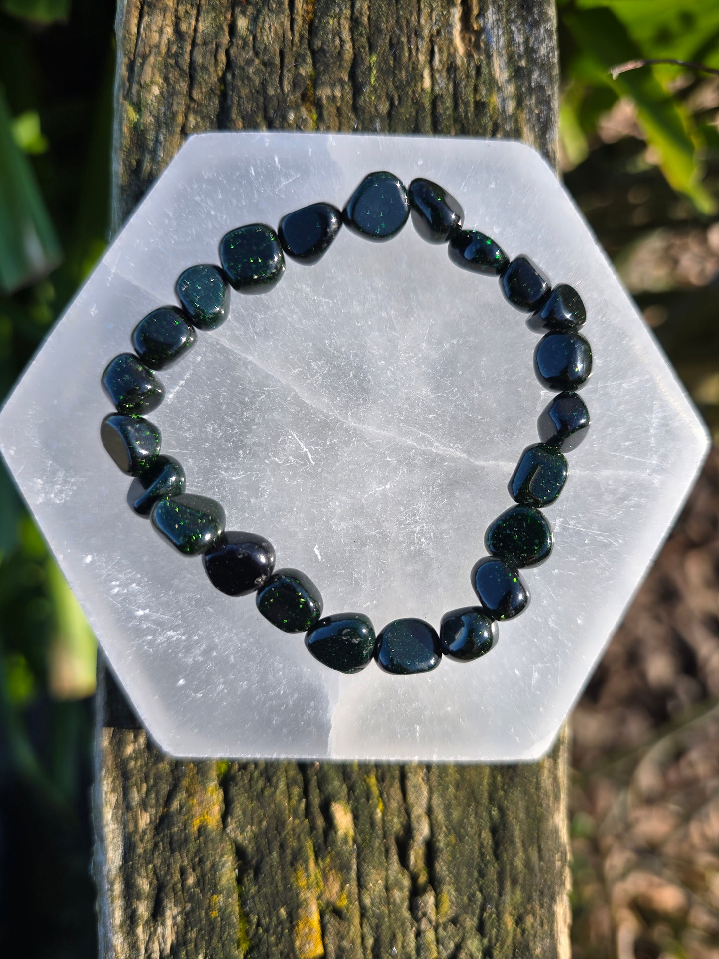 Green Goldstone | Nugget Bead Bracelet