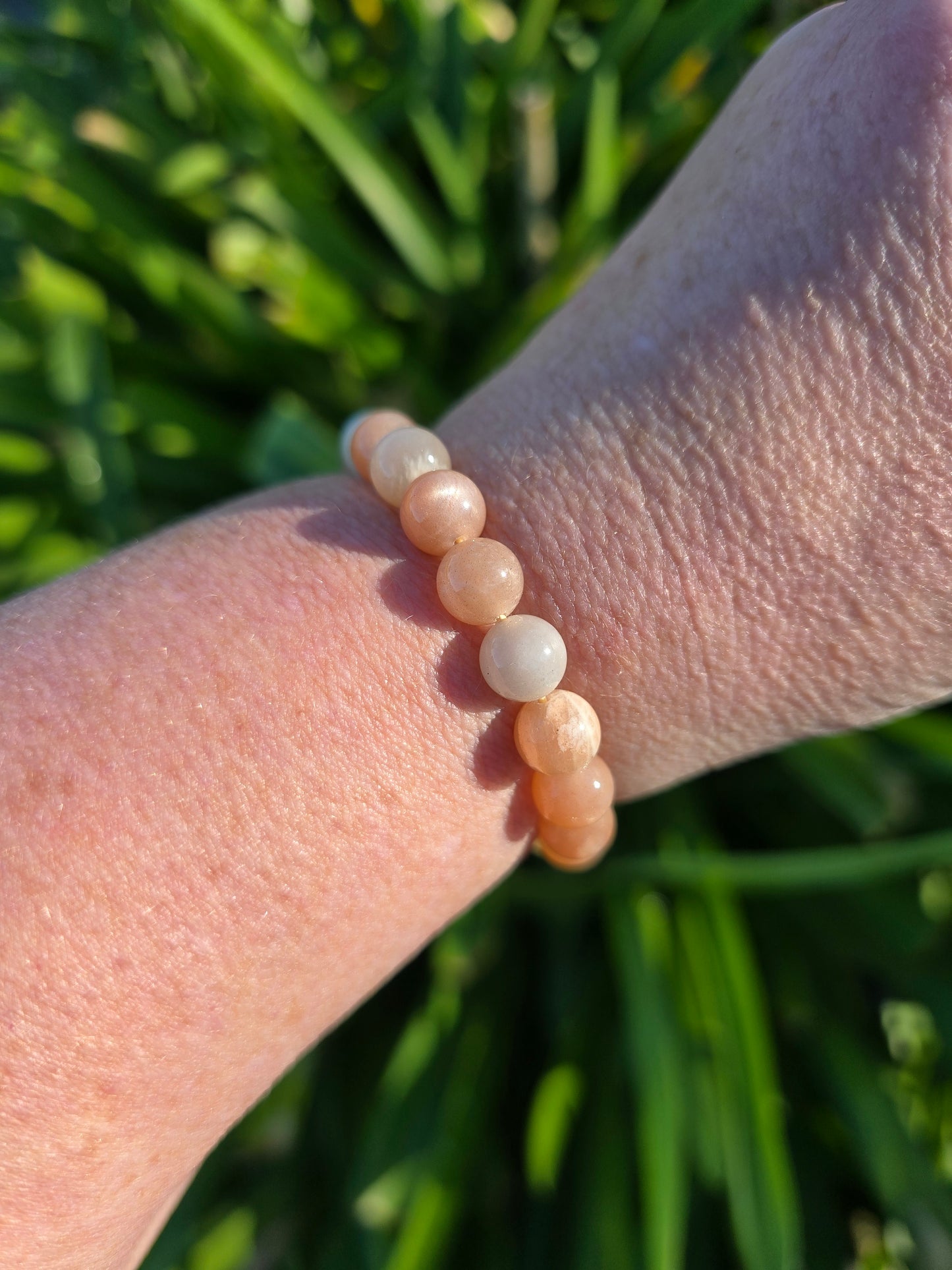 Mixed Moonstone | Round Bead Bracelet