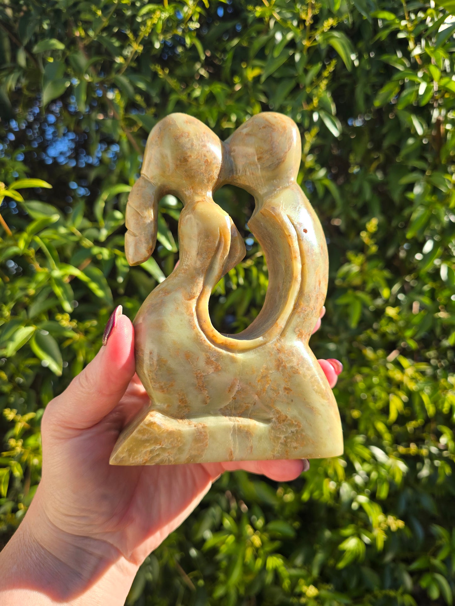 Kissing Couple Soapstone Piece A