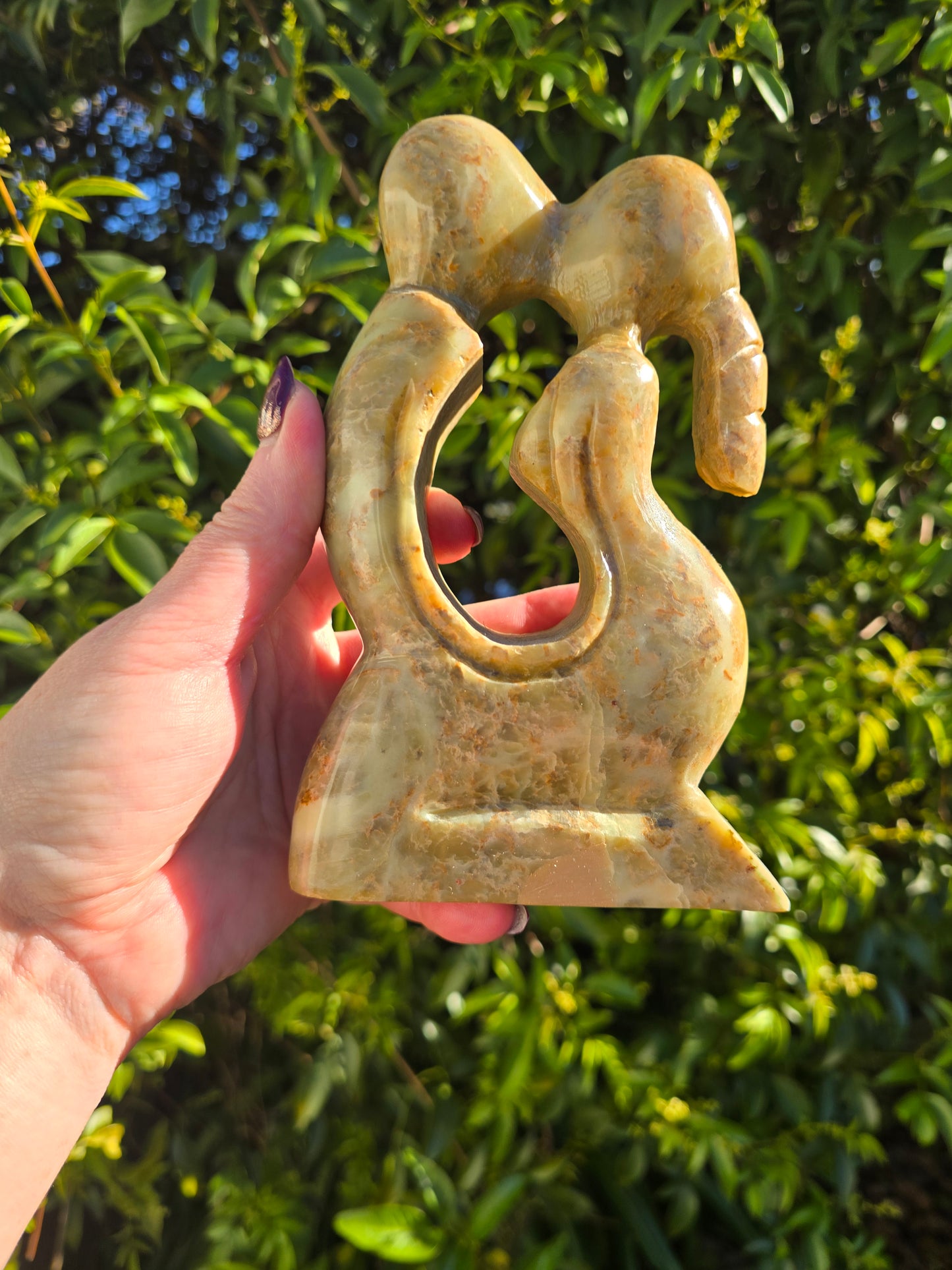 Kissing Couple Soapstone Piece A