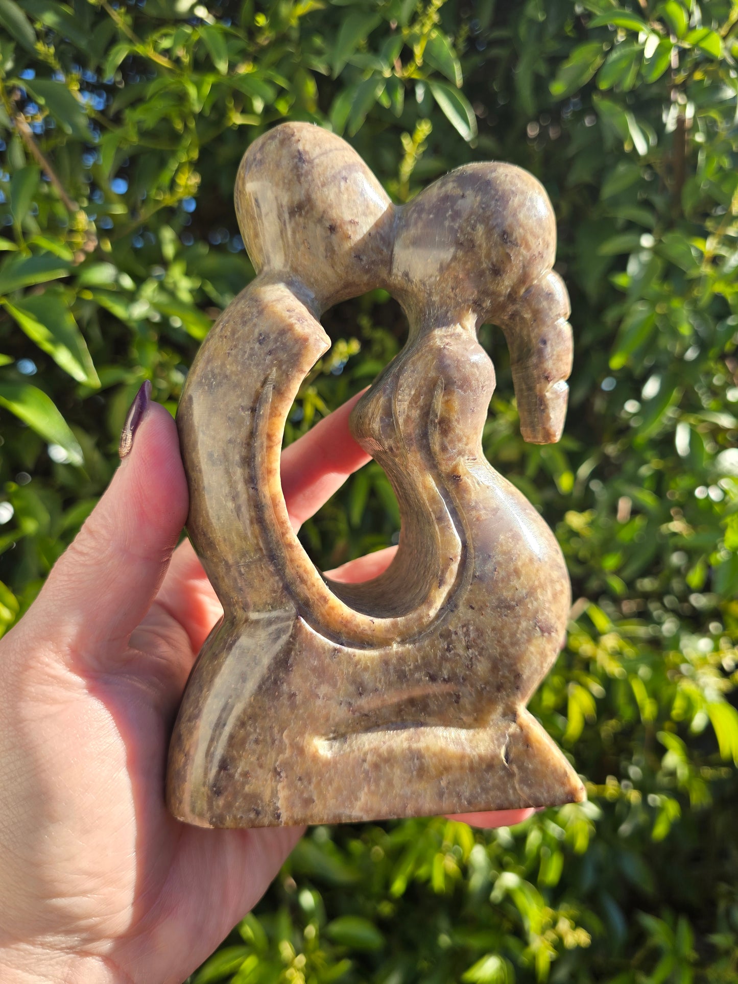 Kissing Couple Soapstone Piece E