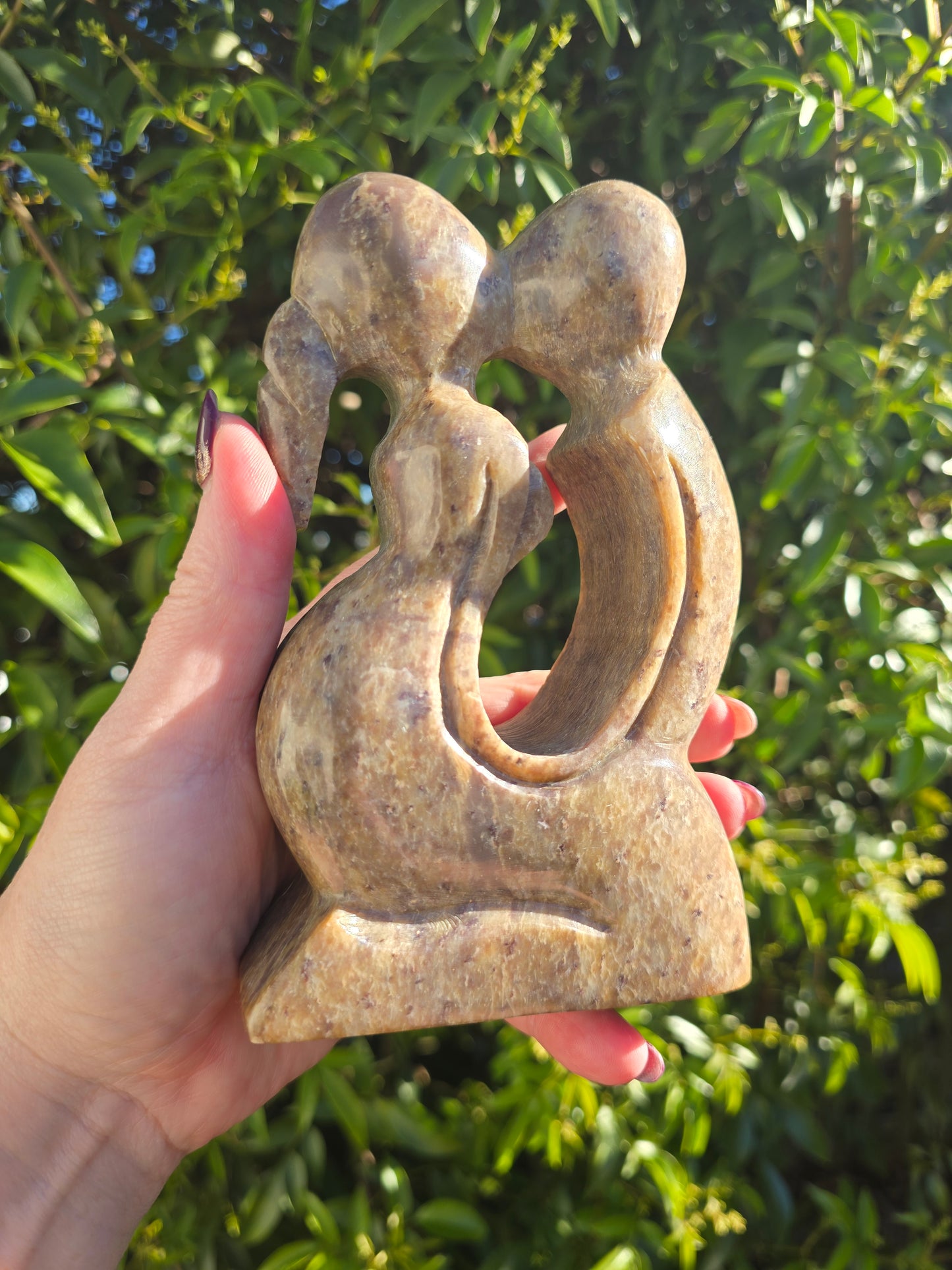 Kissing Couple Soapstone Piece E