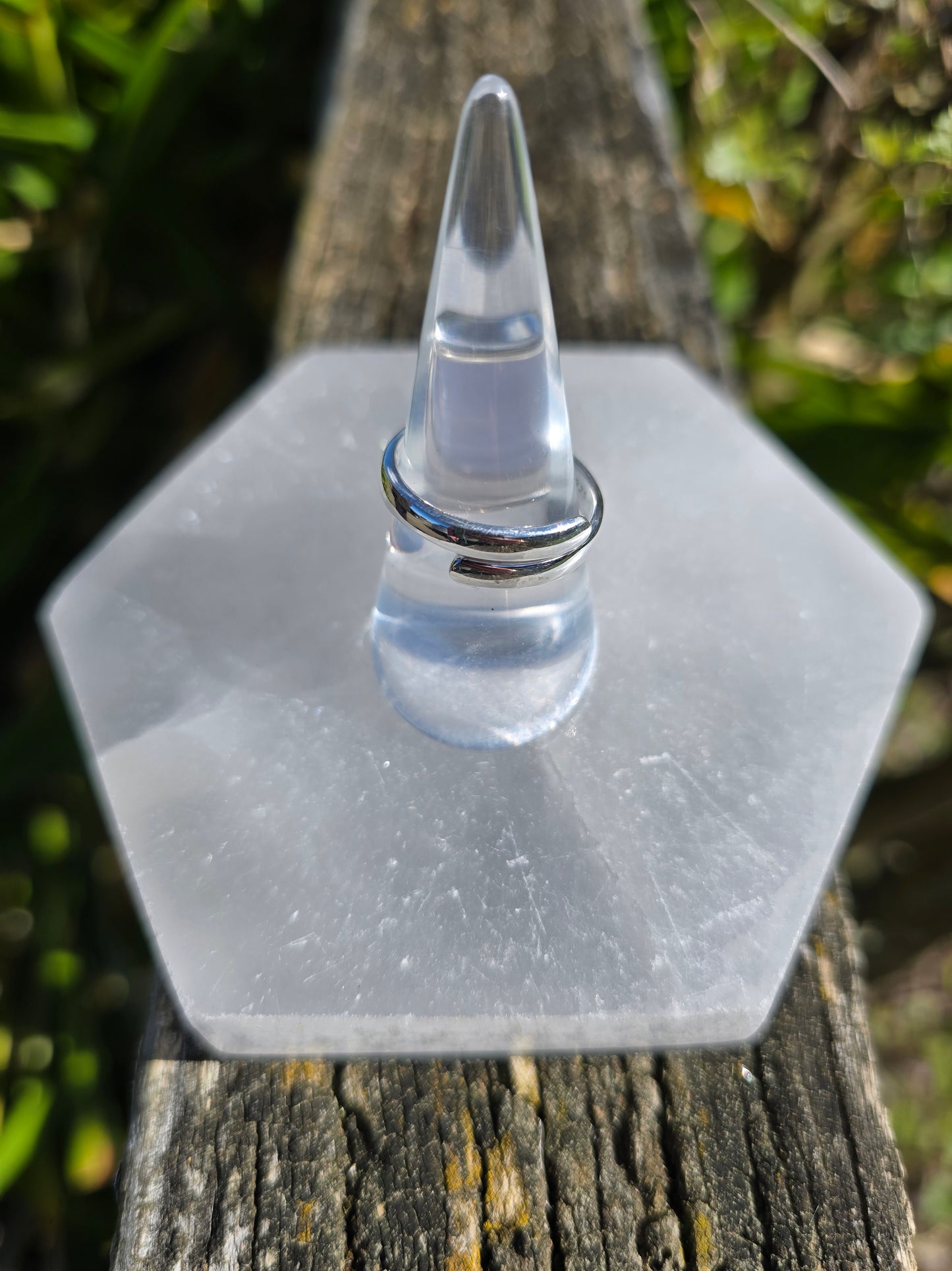 Blue Lace Agate | Polished Sterling Silver Adjustable Ring A