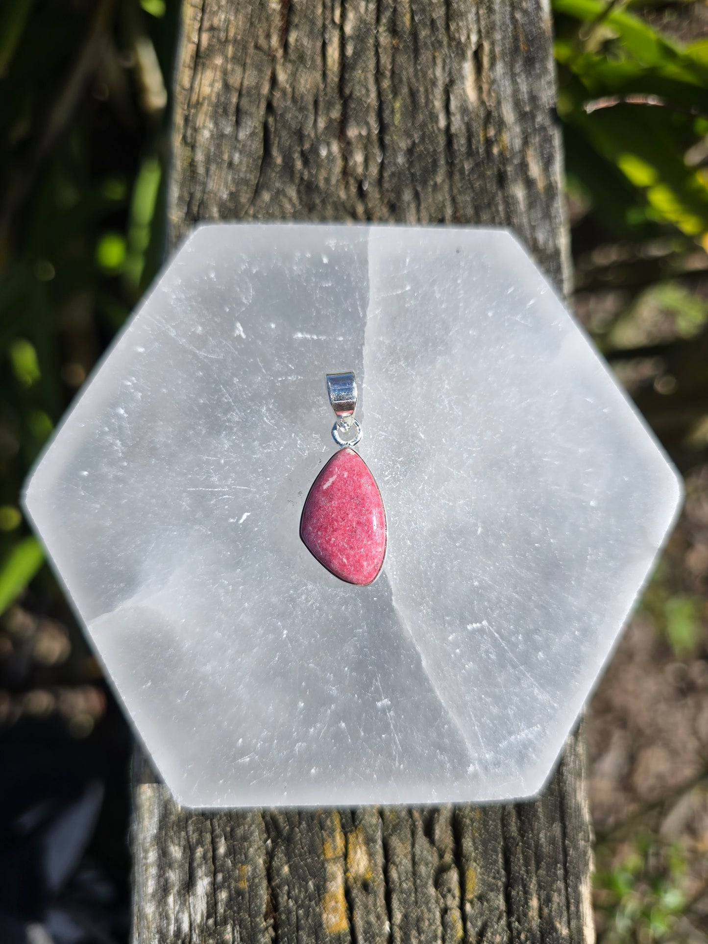 Pink Thulite | Polished Sterling Silver Pendant A