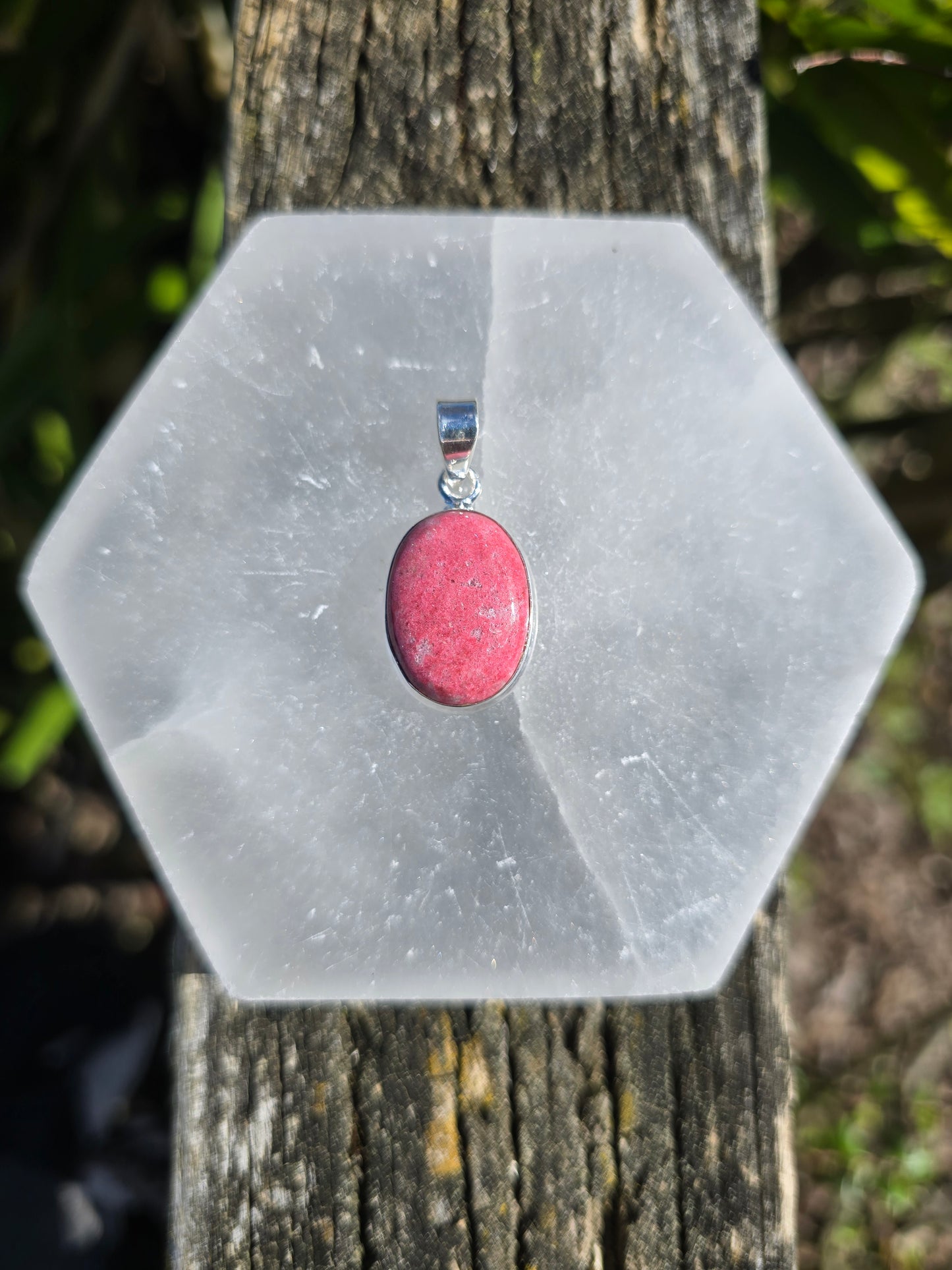 Pink Thulite | Polished Sterling Silver Pendant B