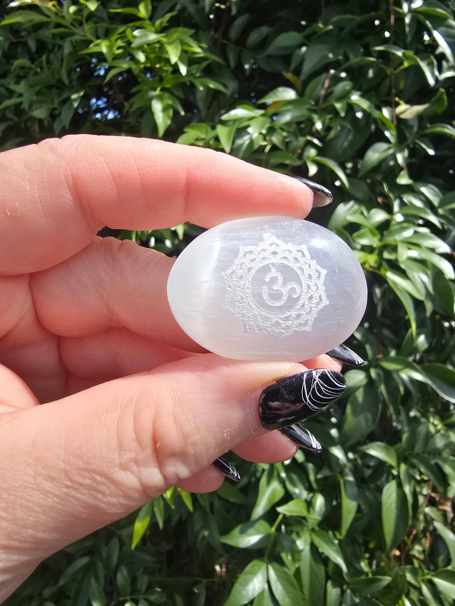 Selenite Chakra Mini Palm Stone Set x7