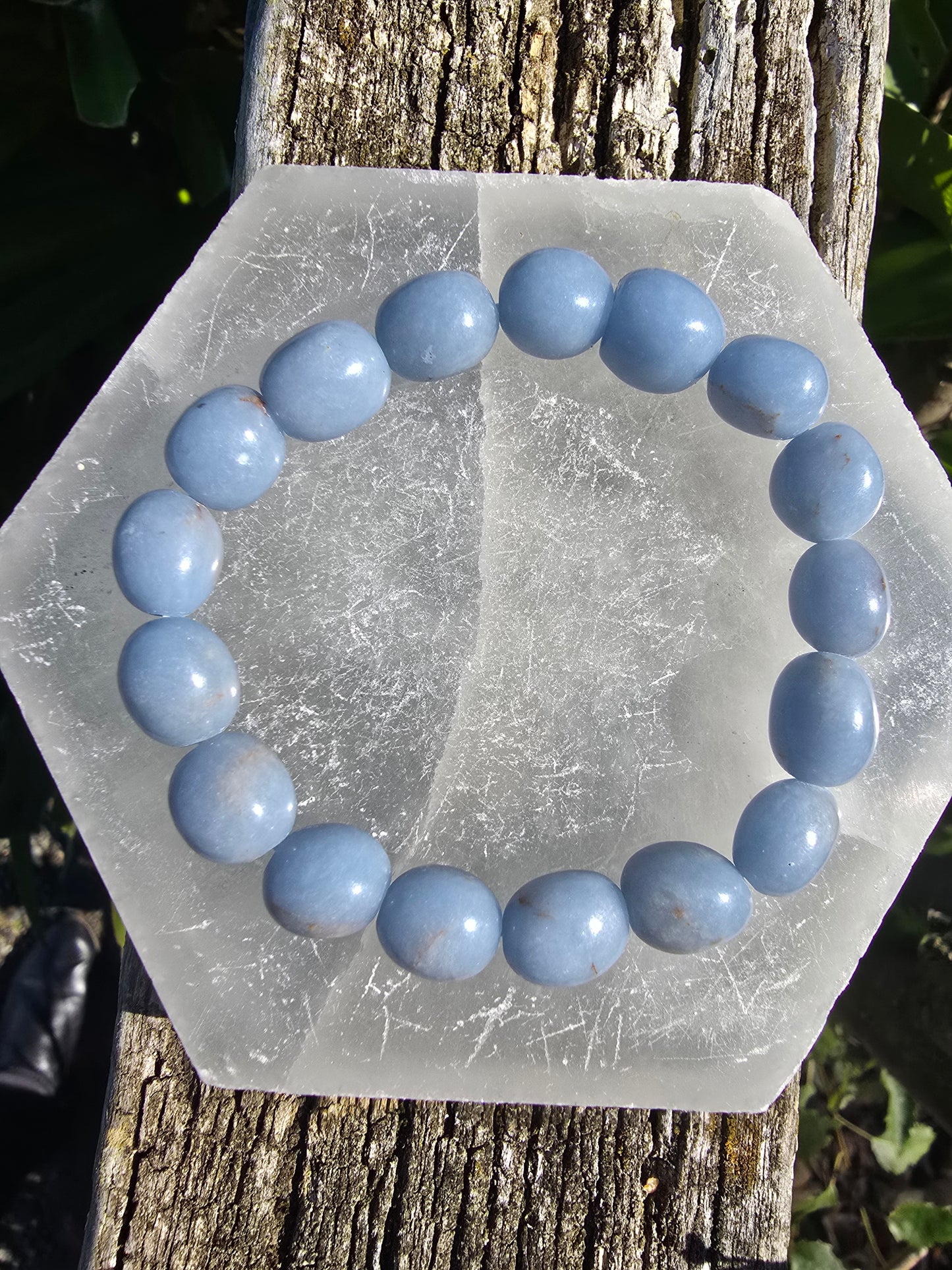 Angelite | Large Nugget Bead Bracelet