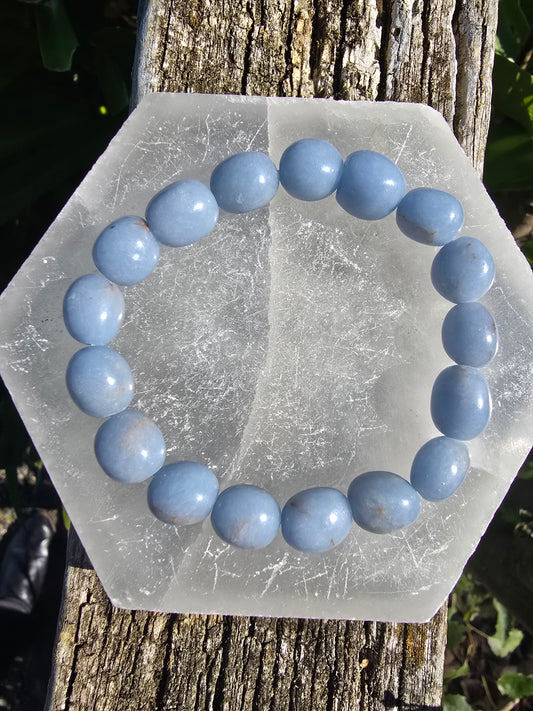 Angelite | Large Nugget Bead Bracelet