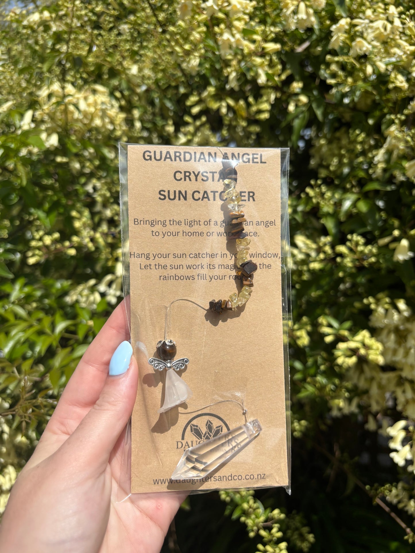 Tigers Eye & Citrine | Guardian Angel Point Sun Catcher