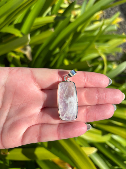 Rainbow Moonstone | Polished Sterling Silver Pendant C
