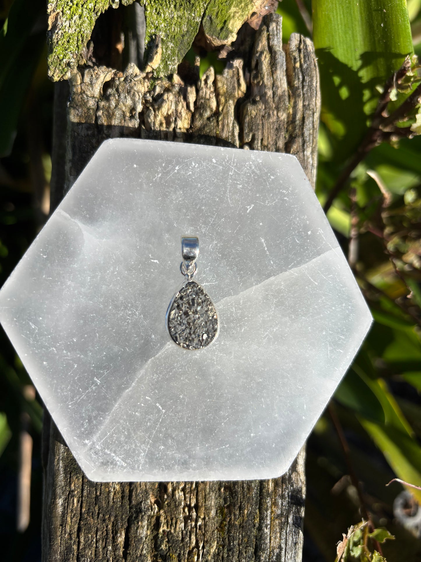 Pyrite Druzy | Sterling Silver Pendant B
