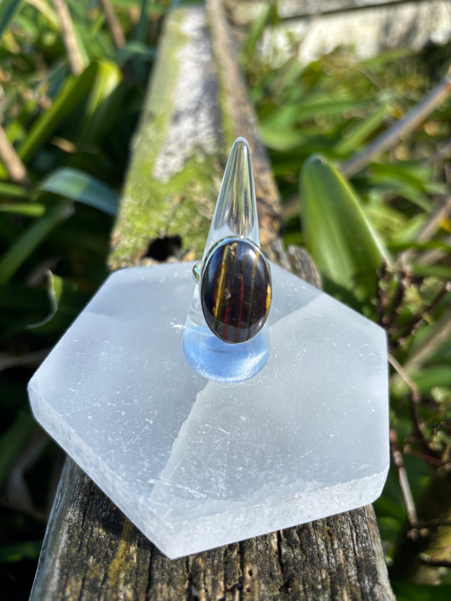 Tigers Iron | Polished Sterling Silver Adjustable Ring A