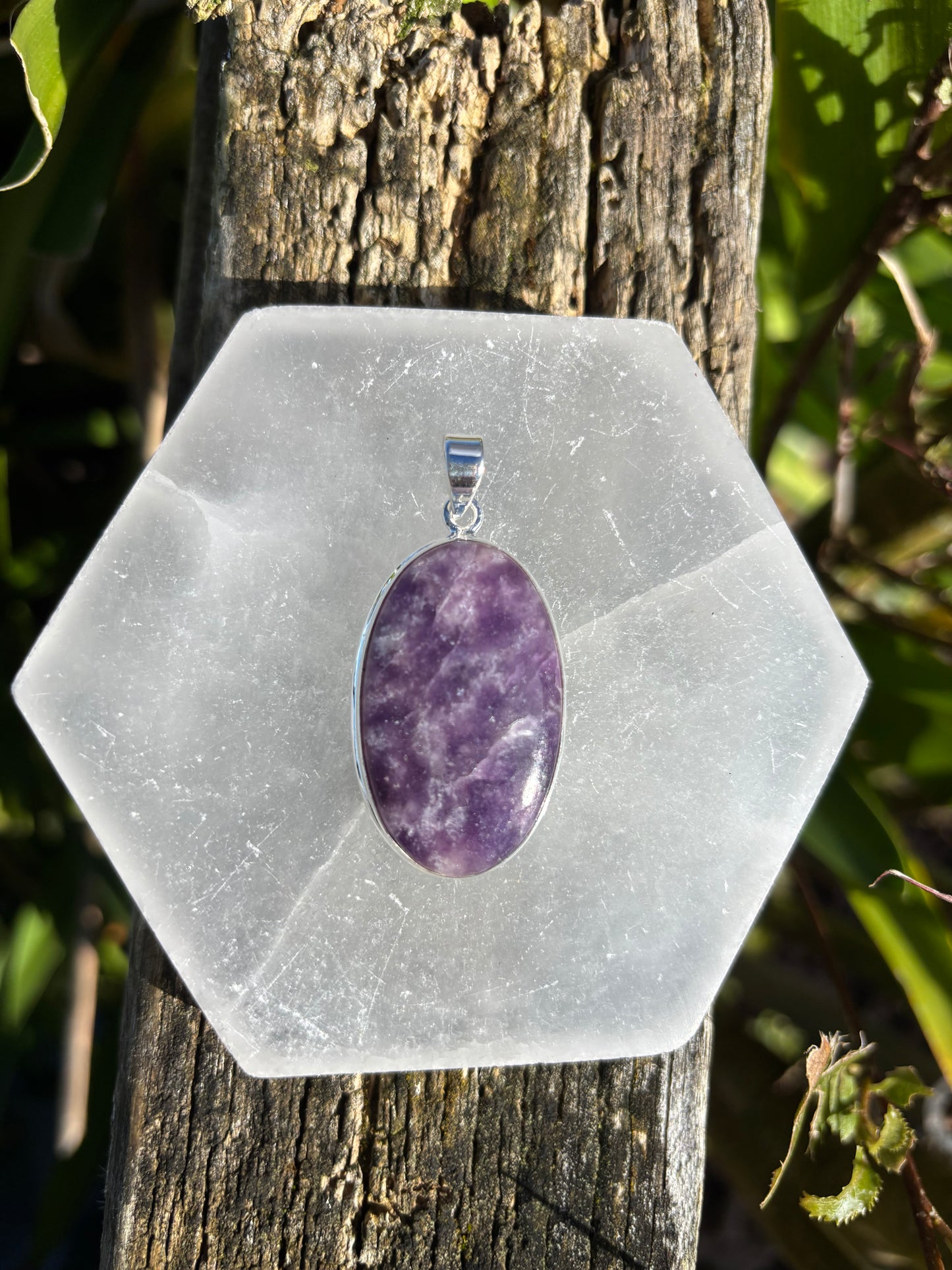 Lepidolite | Polished Sterling Silver Pendant A
