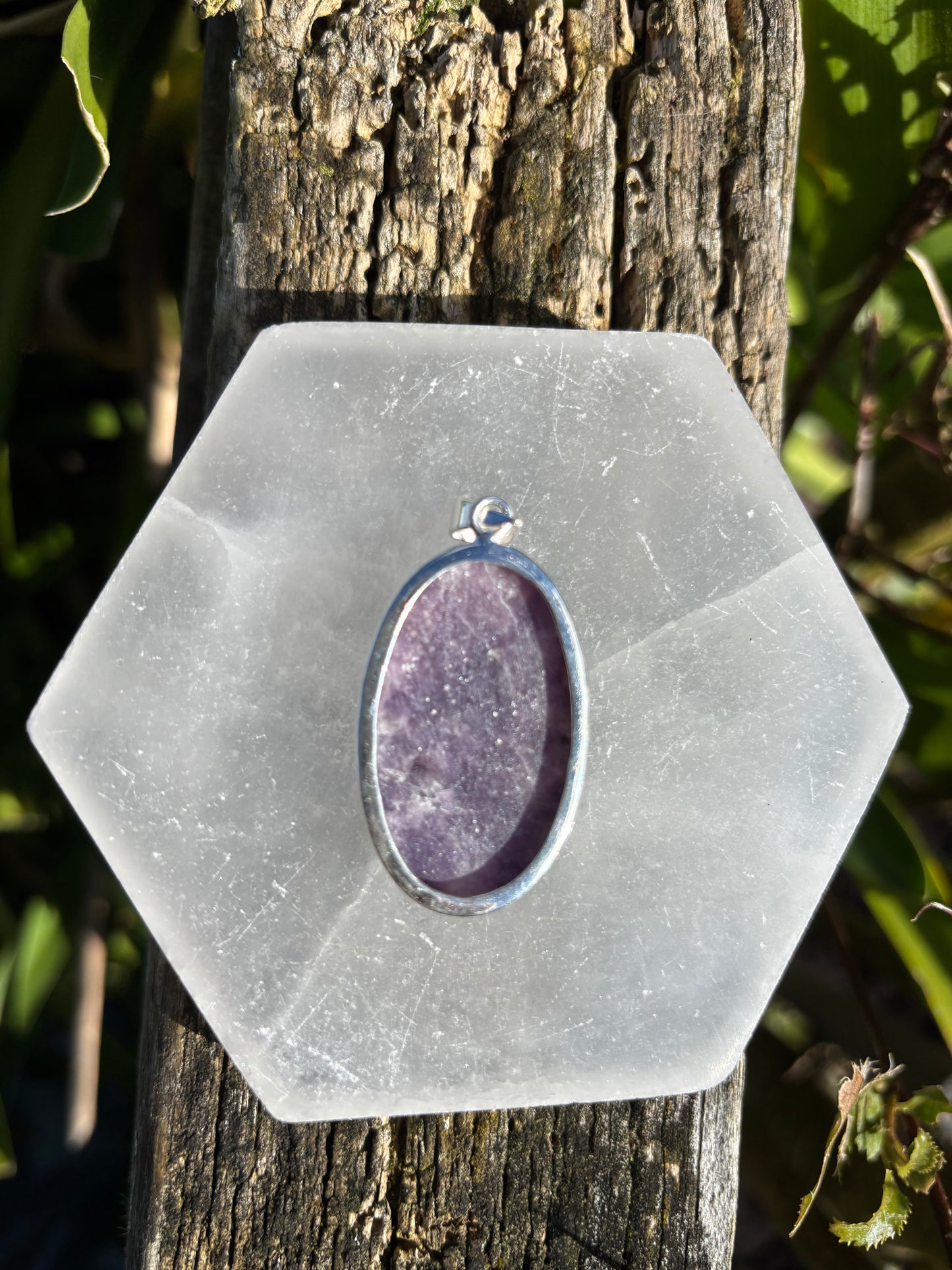 Lepidolite | Polished Sterling Silver Pendant A