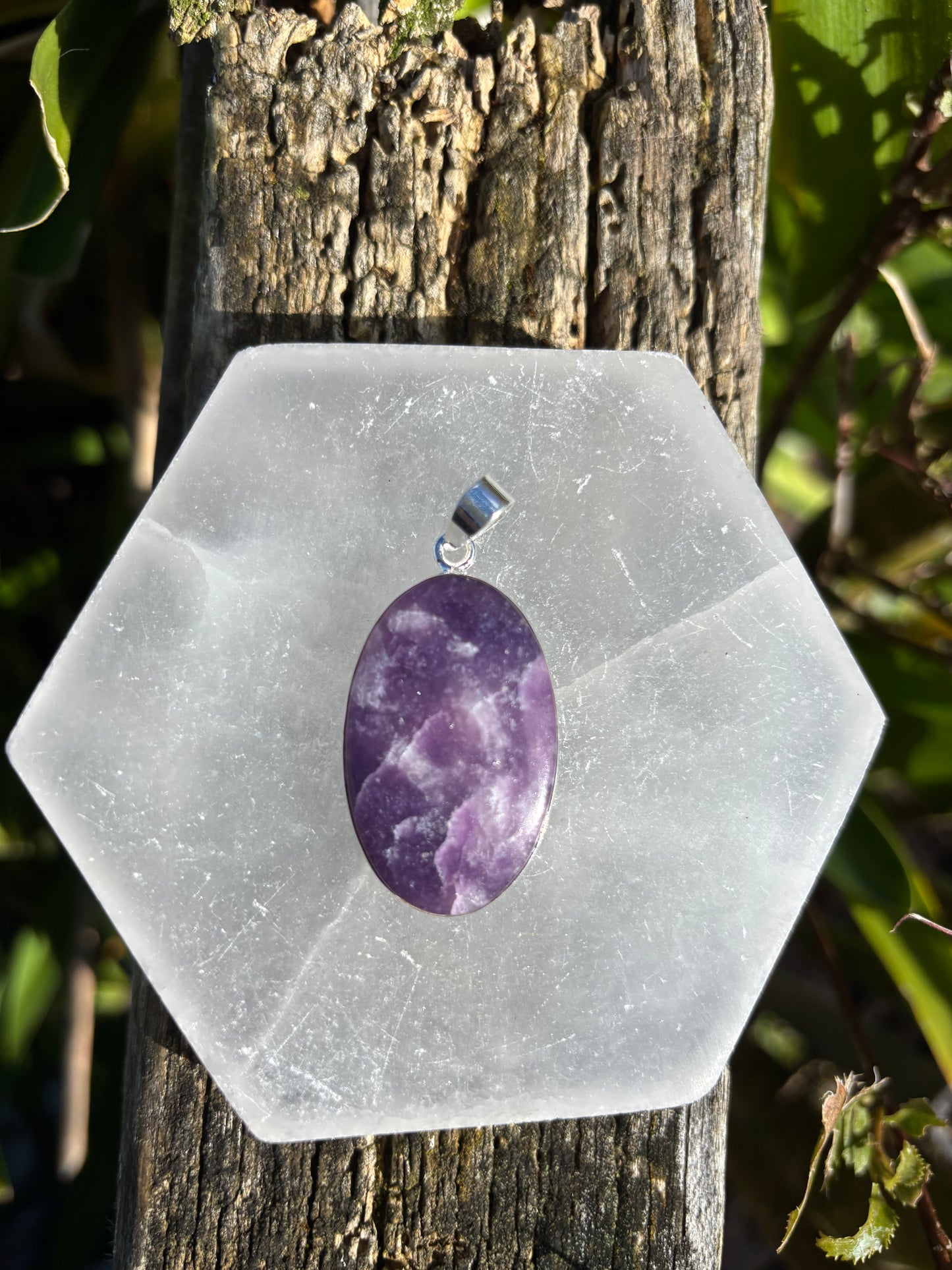 Lepidolite | Polished Sterling Silver Pendant B