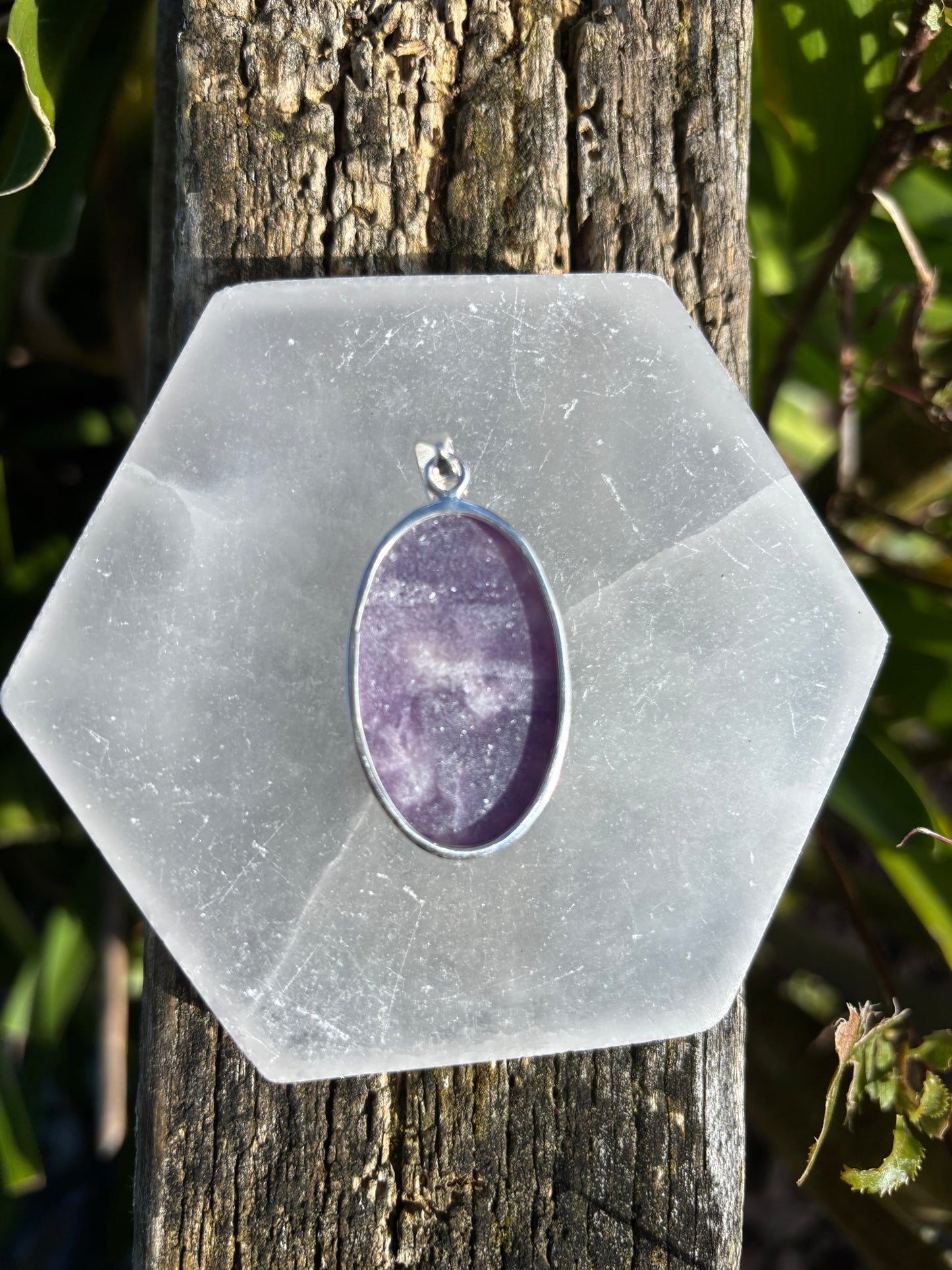 Lepidolite | Polished Sterling Silver Pendant B
