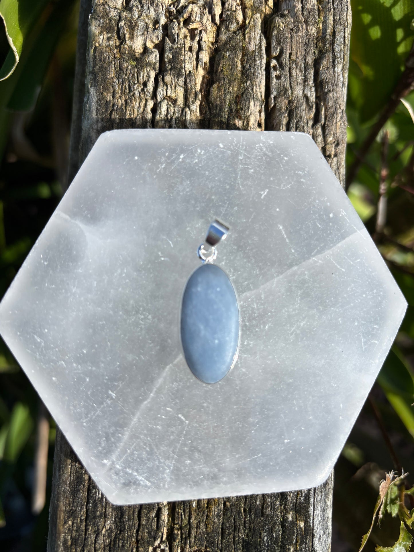 Angelite | Polished Sterling Silver Pendant A