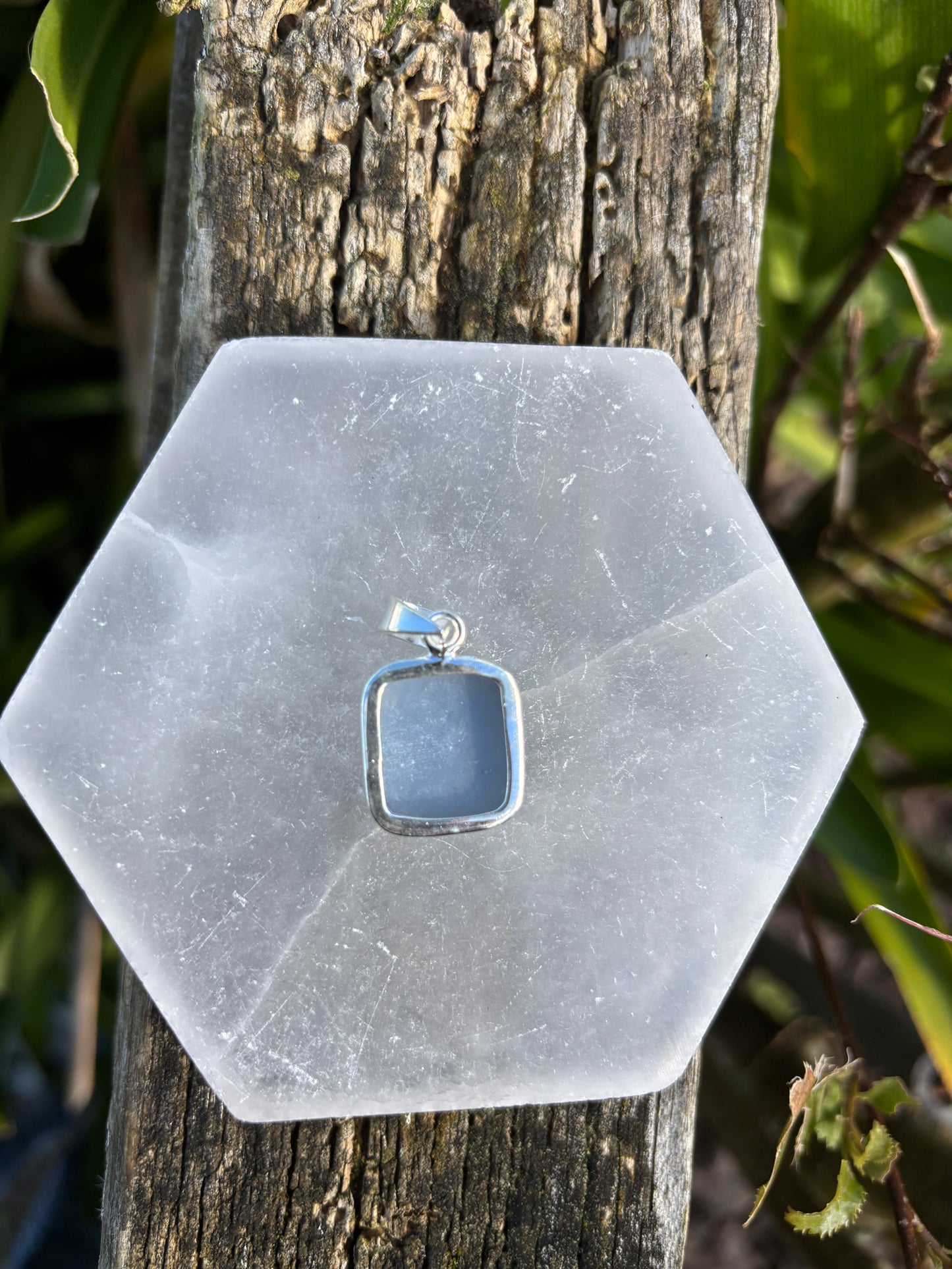 Angelite | Polished Sterling Silver Pendant C