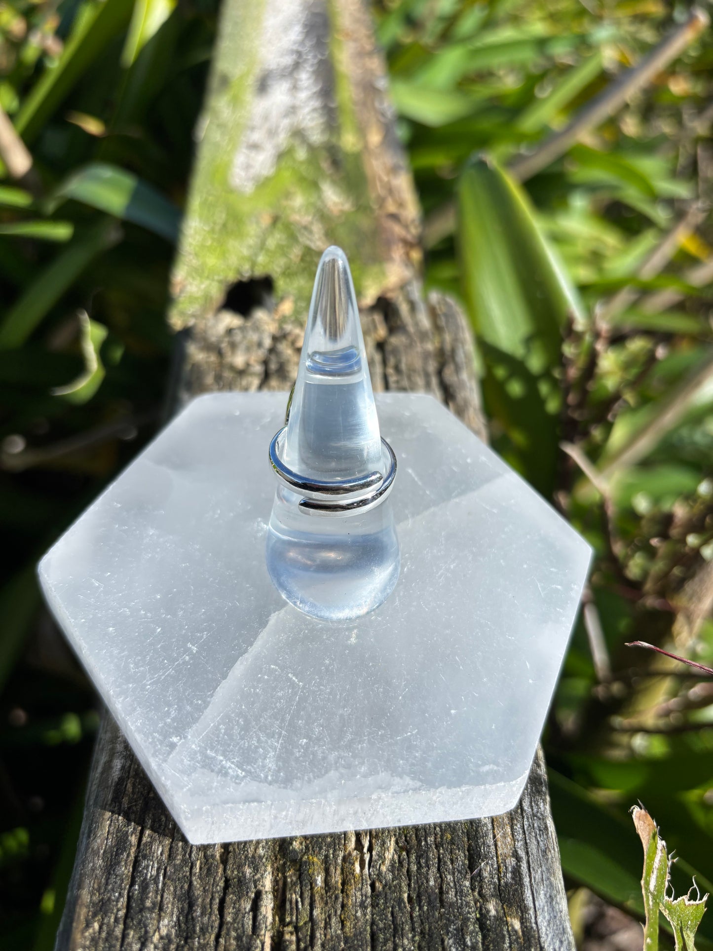 Angelite | Polished Sterling Silver Adjustable Ring B