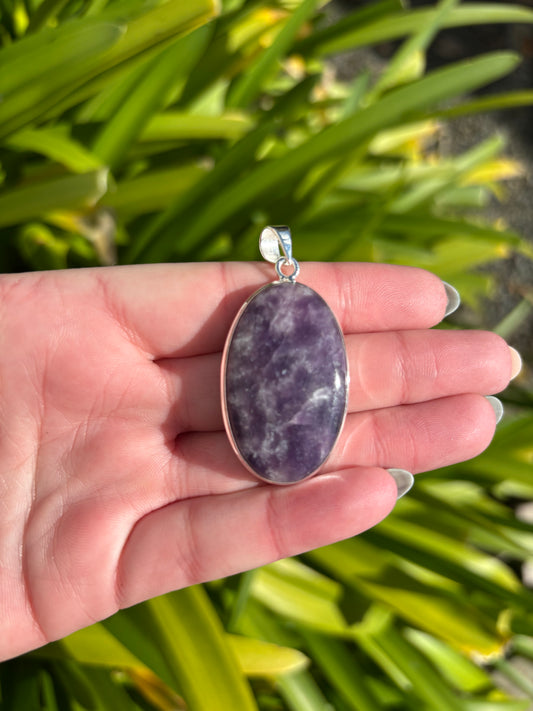 Lepidolite | Polished Sterling Silver Pendant A