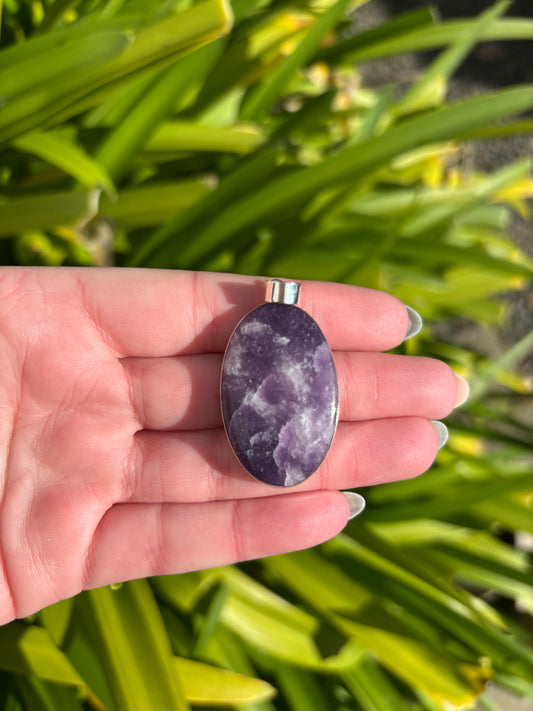 Lepidolite | Polished Sterling Silver Pendant B