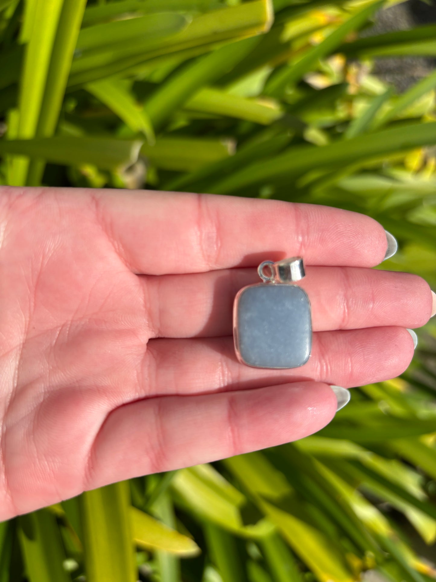 Angelite | Polished Sterling Silver Pendant C