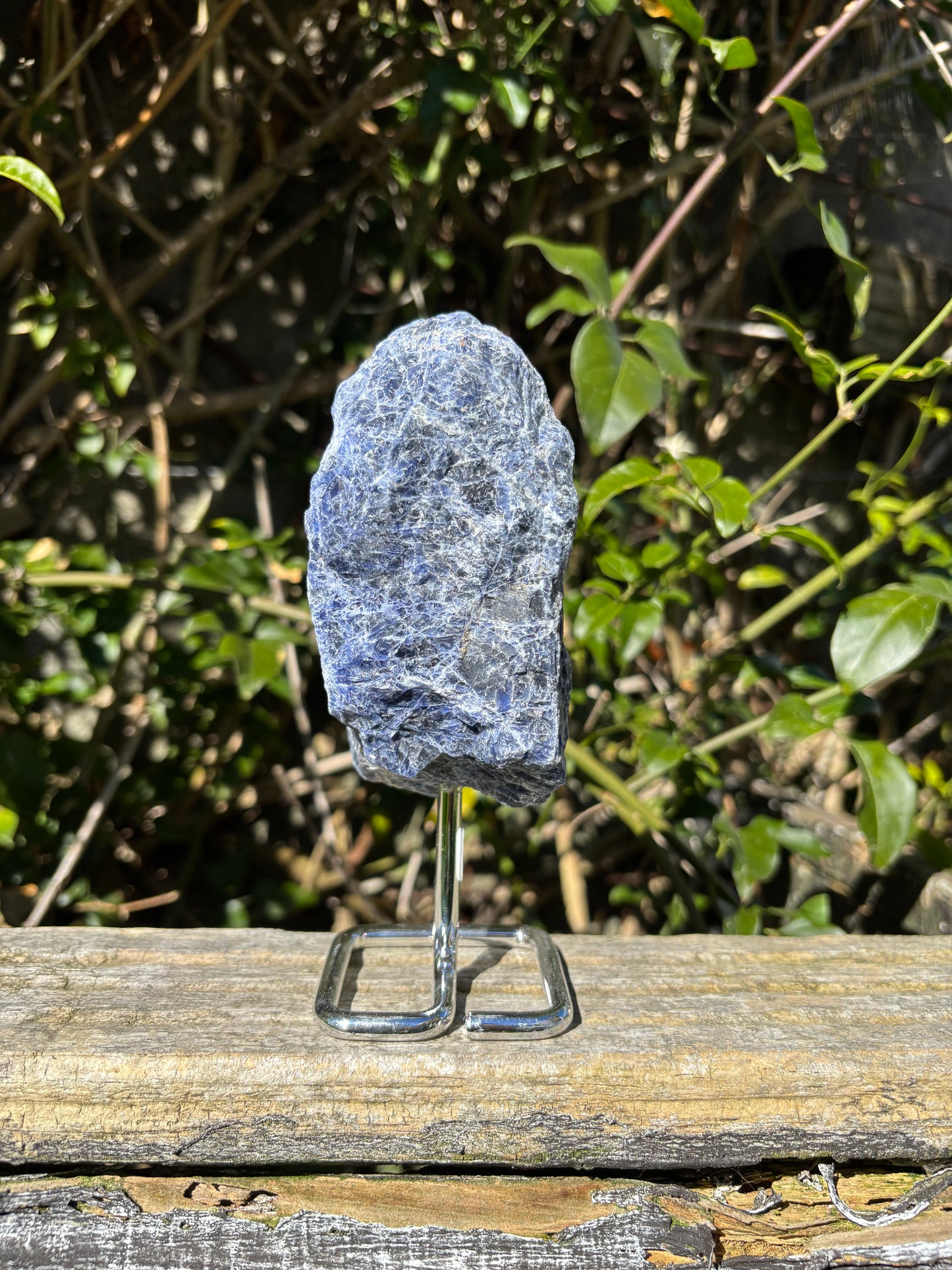 Sodalite Rough On Metal Stand A