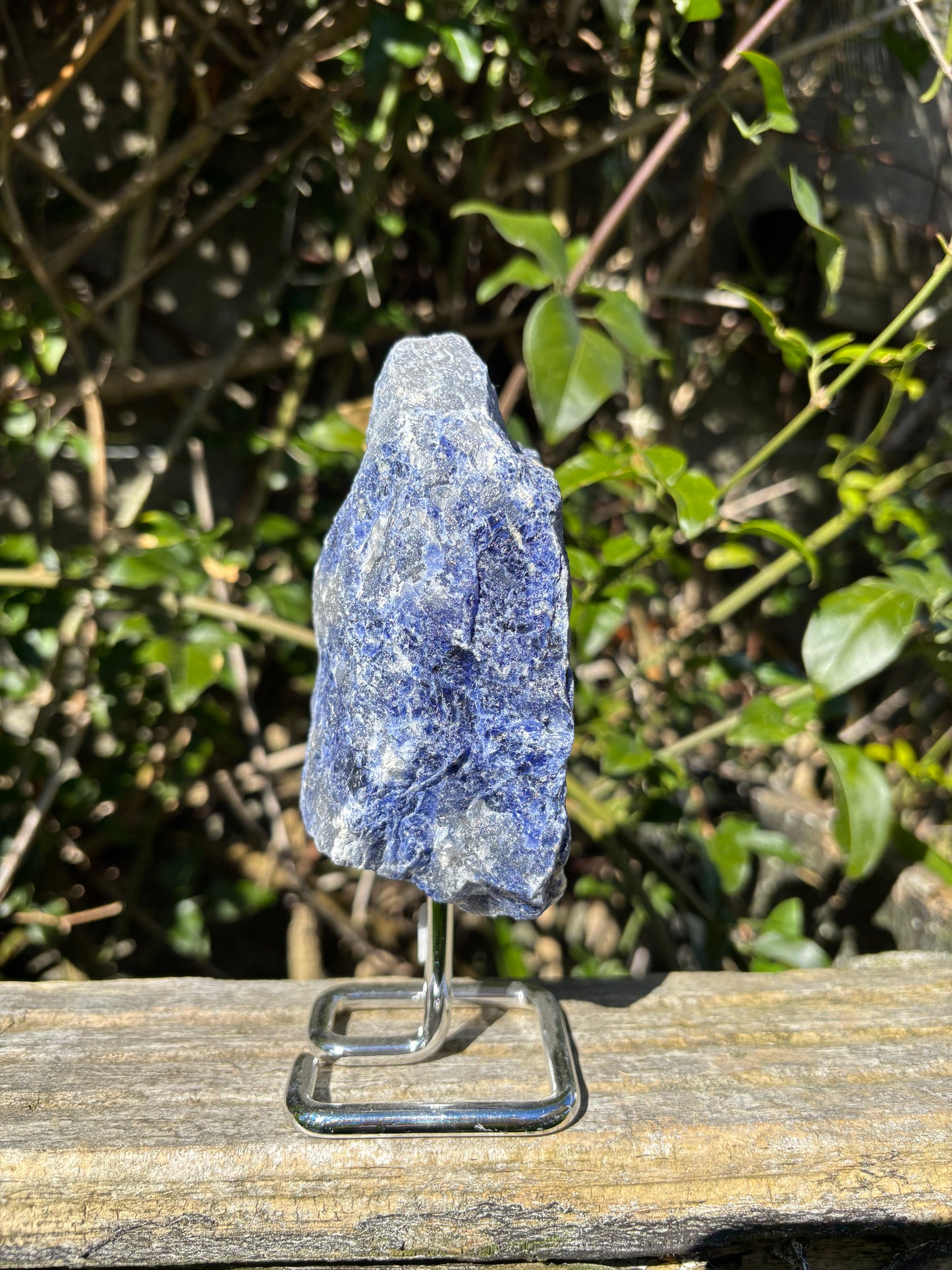 Sodalite Rough On Metal Stand B
