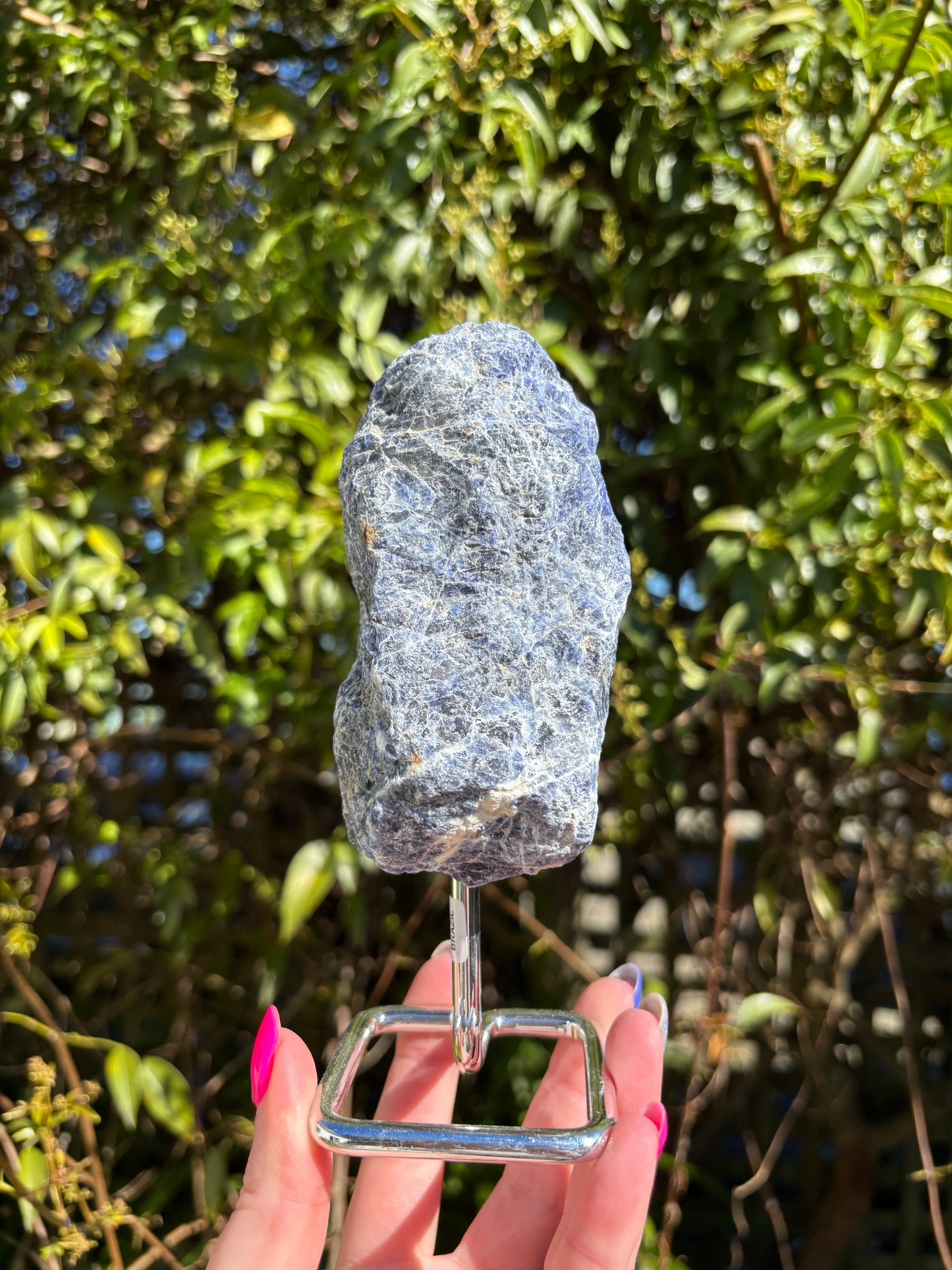 Sodalite Rough On Metal Stand A