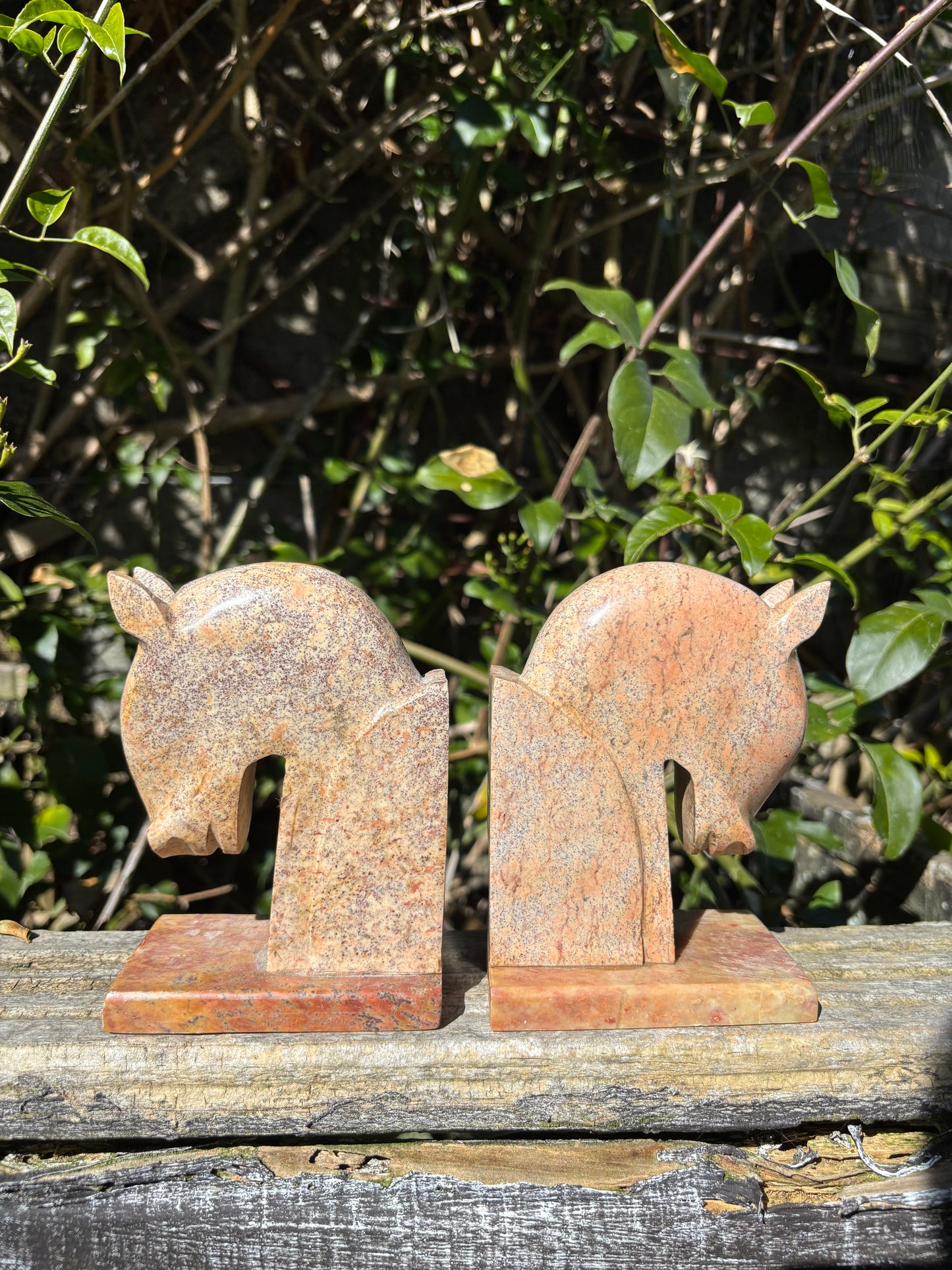 Horse Soapstone Bookends A