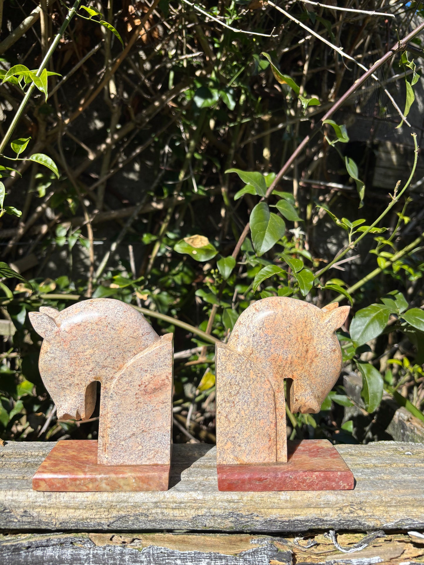 Horse Soapstone Bookends B