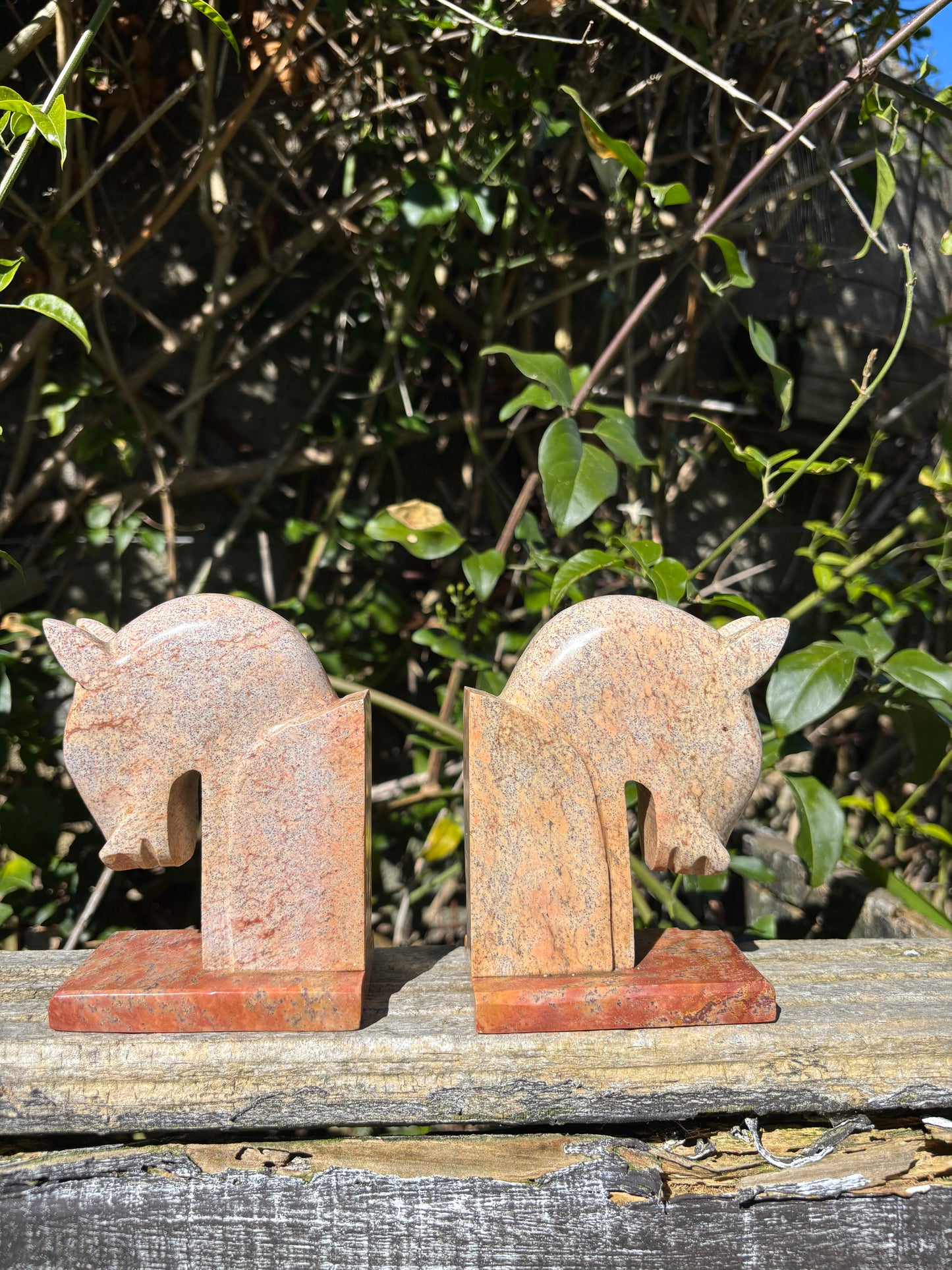 Horse Soapstone Bookends C