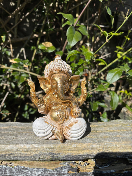 Ganesh White & Gold Small
