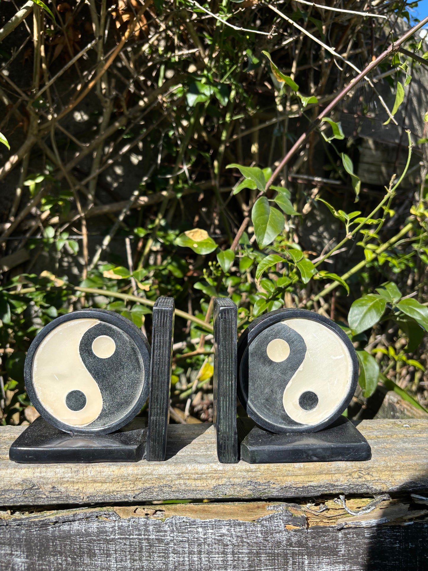 Ying Yang Marble Bookends