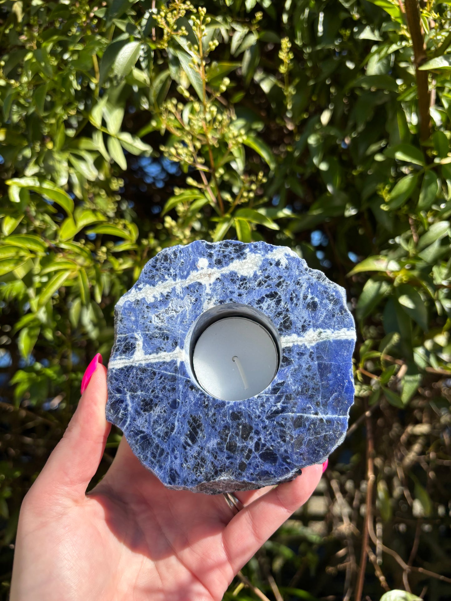 Sodalite Candle Holder A