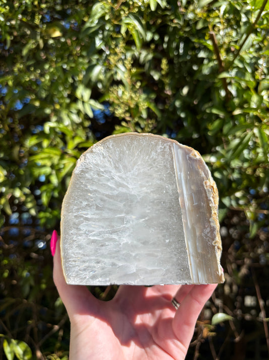 Natural Agate Geode Candle Holder B