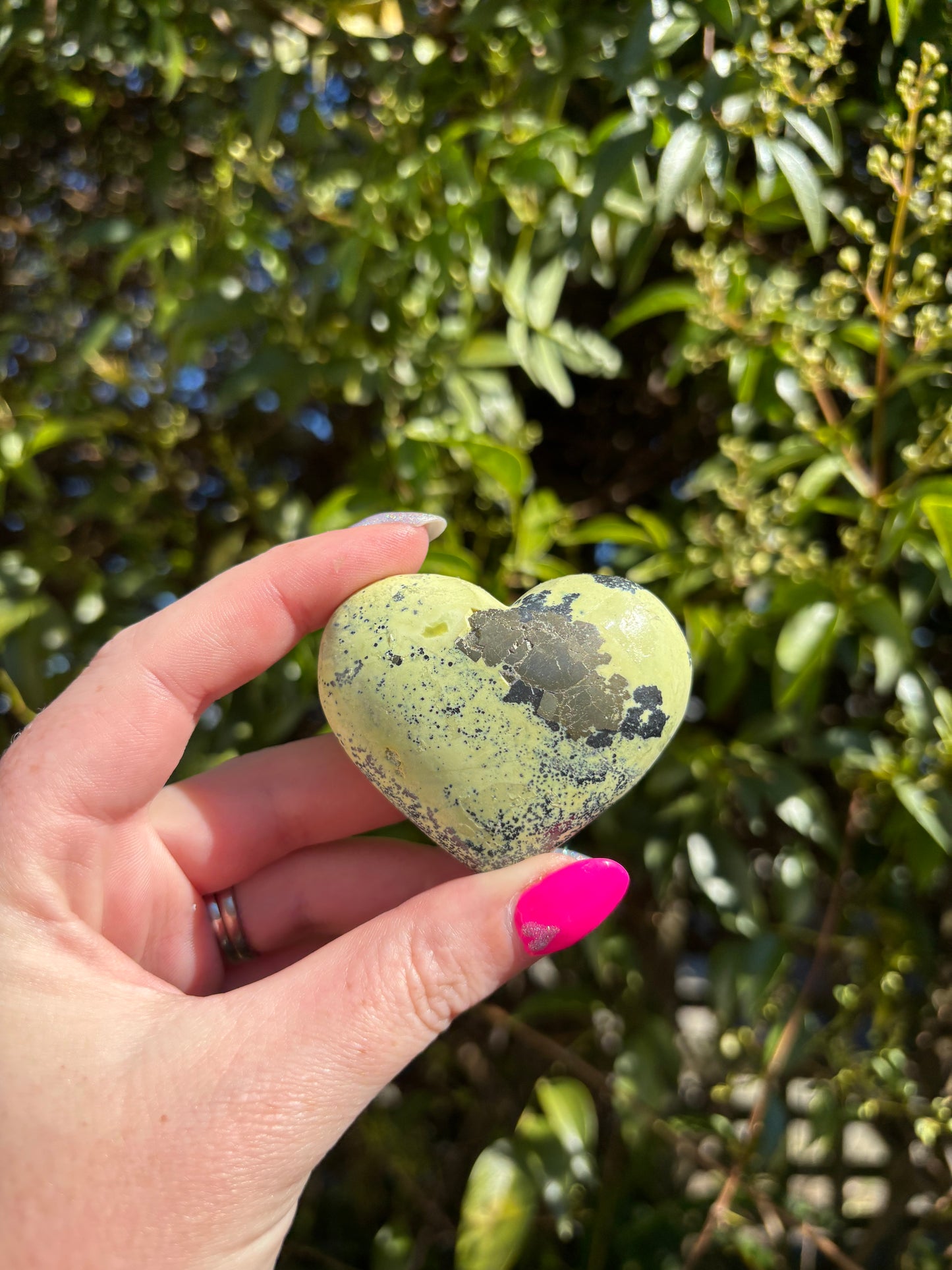 Serpentine & Pyrite Heart A