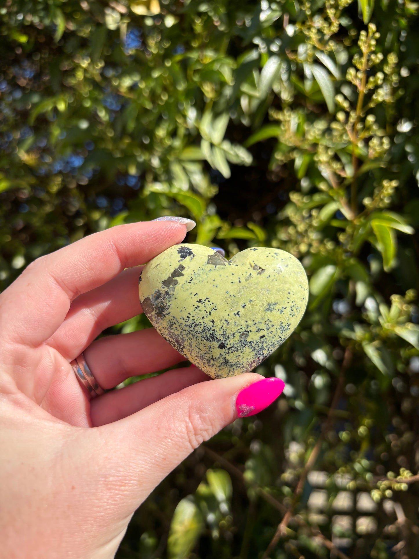 Serpentine & Pyrite Heart A