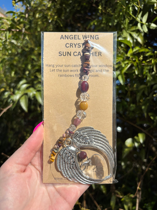 Mookaite Jasper | Angel Wing Heart Sun Catcher
