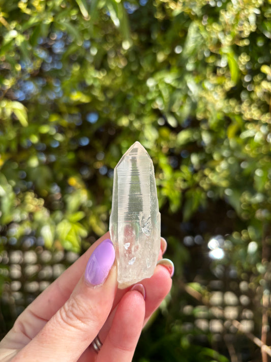 Lemurian Quartz Semi Polished Point A
